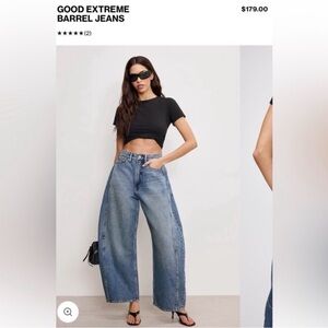 NWT Good American Extreme barrel jeans